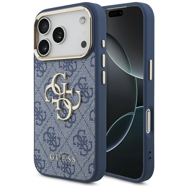 Guess case for iPhone 17 Pro HC 4G PU W/ BIG 4G CLASSIC LOGO GD blue