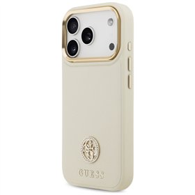 Guess Grained Strass Logo MagSafe case for iPhone 17 Pro beige