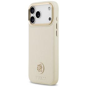 Guess Grained Strass Logo MagSafe case for iPhone 17 Pro Max beige