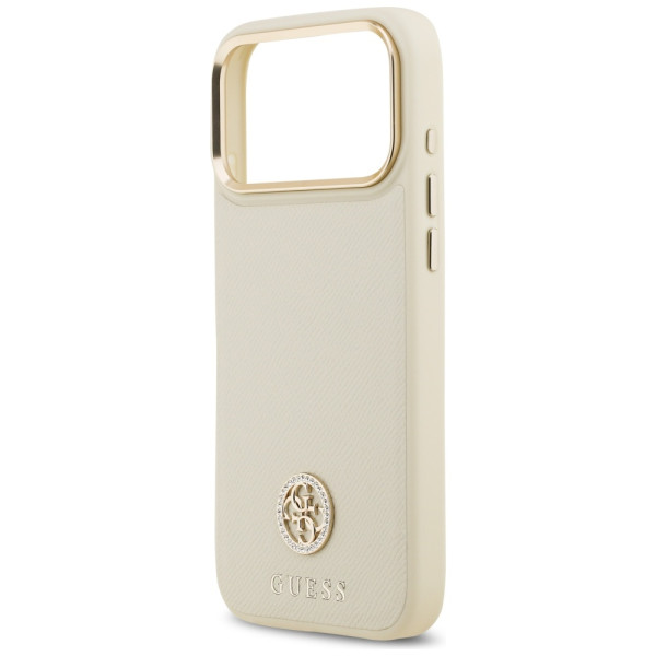 Guess Grained Strass Logo MagSafe case for iPhone 17 Pro Max beige