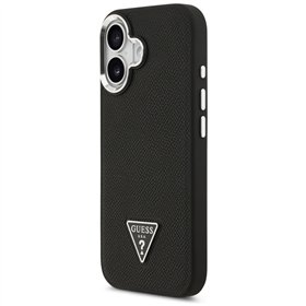 Guess Grained Triangle Logo MagSafe case for iPhone 17 black