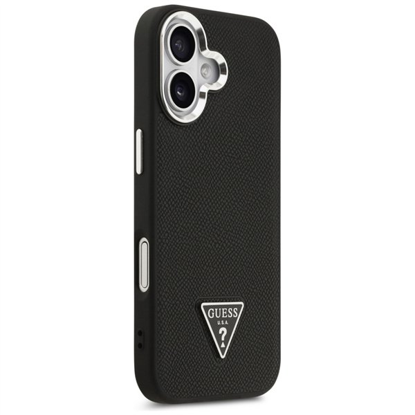 Guess Grained Triangle Logo MagSafe case for iPhone 17 black