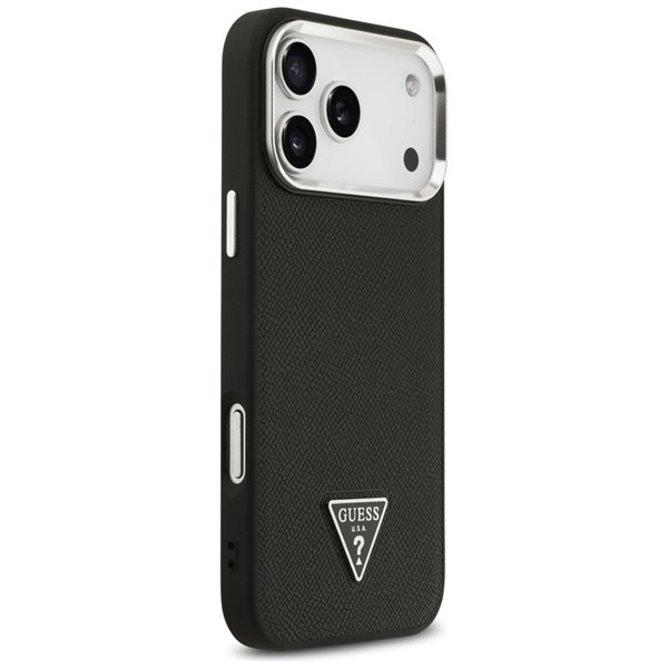 Guess Grained Triangle Logo MagSafe case for iPhone 17 Pro Max black