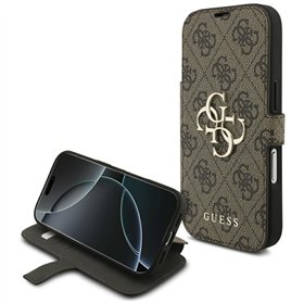 Guess Book 4G Metal Logo case for iPhone 17 Pro brown