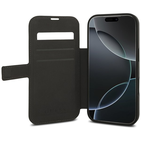 Guess Book 4G Metal Logo case for iPhone 17 Pro brown