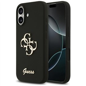 Guess Silicone Big 4G Script case for iPhone 17 black