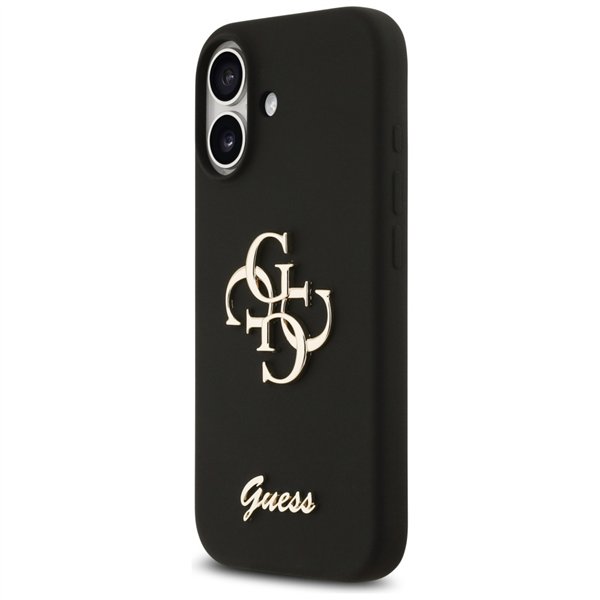 Guess Silicone Big 4G Script case for iPhone 17 black