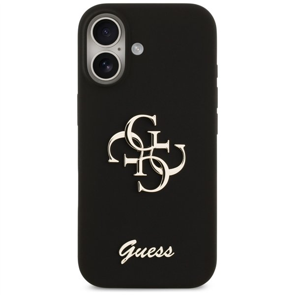 Guess Silicone Big 4G Script case for iPhone 17 black