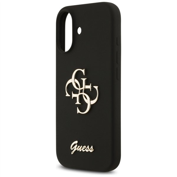 Guess Silicone Big 4G Script case for iPhone 17 black