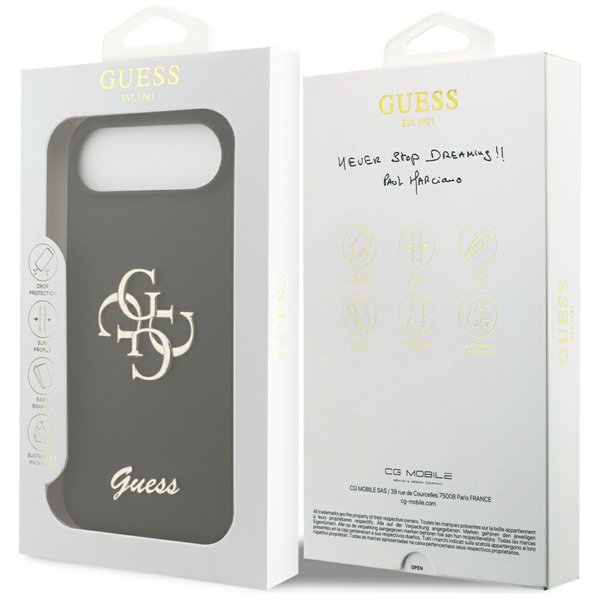 Guess Silicone Big 4G Script case for iPhone Air black