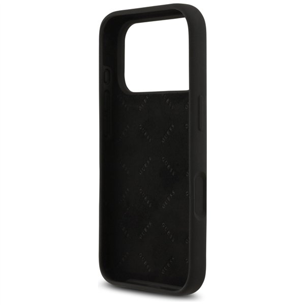 Guess Silicone Big 4G Script case for iPhone 17 Pro black