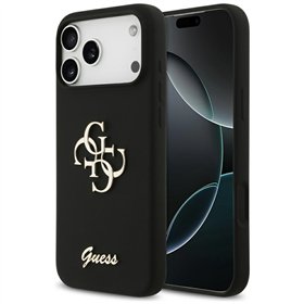 Guess Silicone Big 4G Script case for iPhone 17 Pro Max black