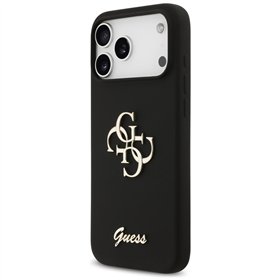 Guess Silicone Big 4G Script case for iPhone 17 Pro Max black