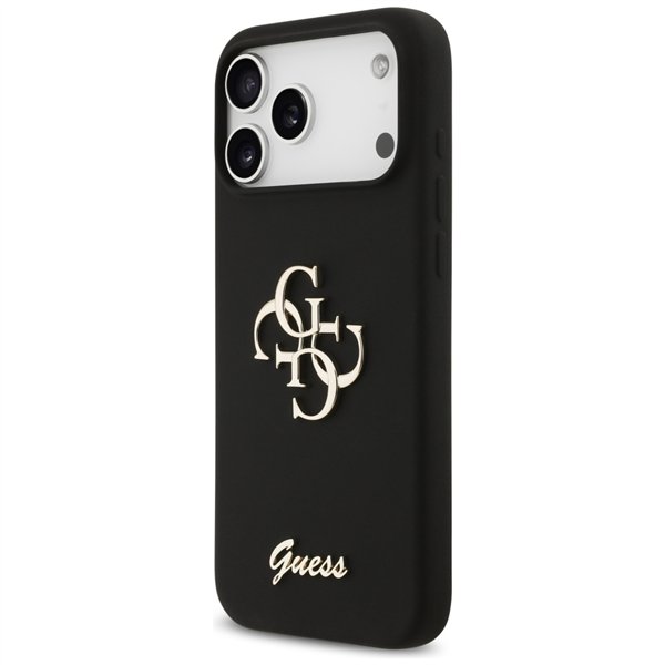 Guess Silicone Big 4G Script case for iPhone 17 Pro Max black