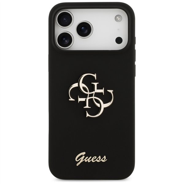 Guess Silicone Big 4G Script case for iPhone 17 Pro Max black