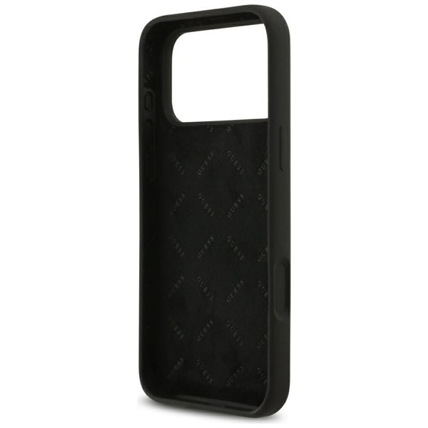 Guess Silicone Big 4G Script case for iPhone 17 Pro Max black