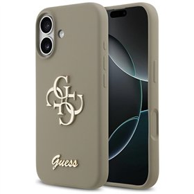Guess Silicone Big 4G Script case for iPhone 17 brown