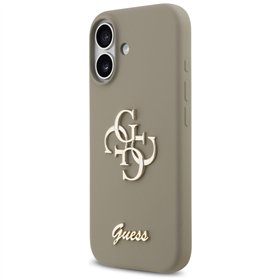 Guess Silicone Big 4G Script case for iPhone 17 brown