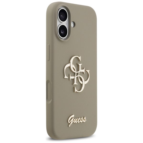 Guess Silicone Big 4G Script case for iPhone 17 brown