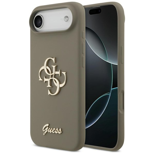 Guess Silicone Big 4G Script case for iPhone Air brown