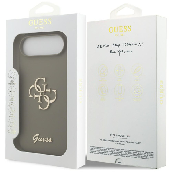 Guess Silicone Big 4G Script case for iPhone Air brown