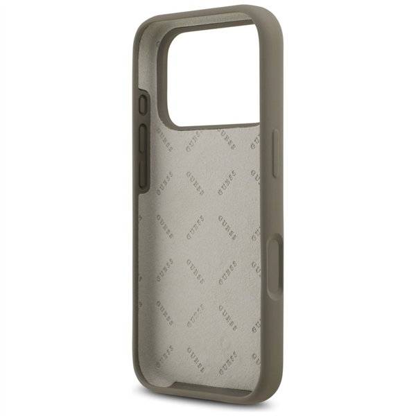 Guess Silicone Big 4G Script case for iPhone 17 Pro brown