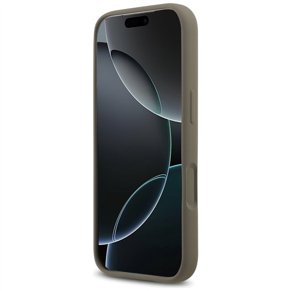 Guess Silicone Big 4G Script case for iPhone 17 Pro Max brown