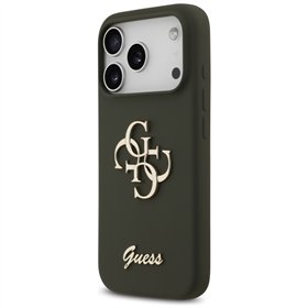 Guess Silicone Big 4G Script case for iPhone 17 Pro khaki