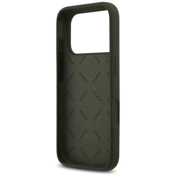 Guess Silicone Big 4G Script case for iPhone 17 Pro khaki