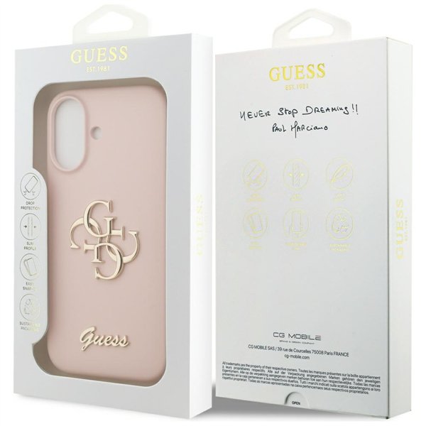 Guess Silicone Big 4G Script case for iPhone 17 pink