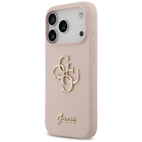 Guess Silicone Big 4G Script case for iPhone 17 Pro pink