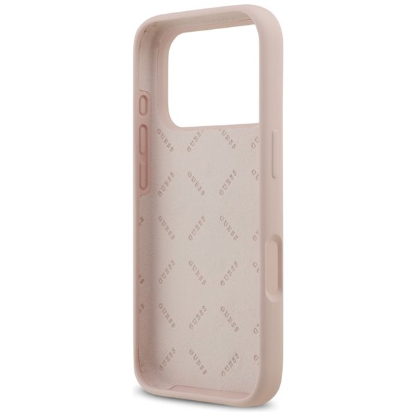 Guess Silicone Big 4G Script case for iPhone 17 Pro pink