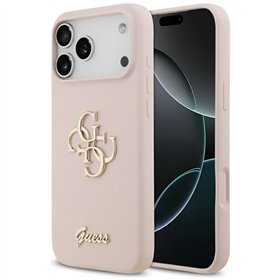 Guess Silicone Big 4G Script case for iPhone 17 Pro Max pink
