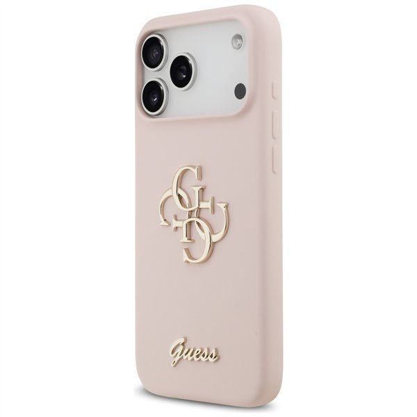 Guess Silicone Big 4G Script case for iPhone 17 Pro Max pink