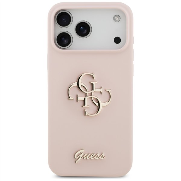 Guess Silicone Big 4G Script case for iPhone 17 Pro Max pink