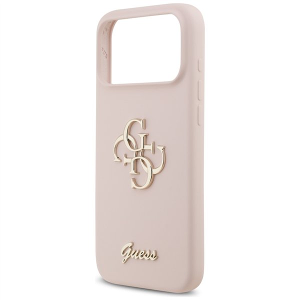 Guess Silicone Big 4G Script case for iPhone 17 Pro Max pink