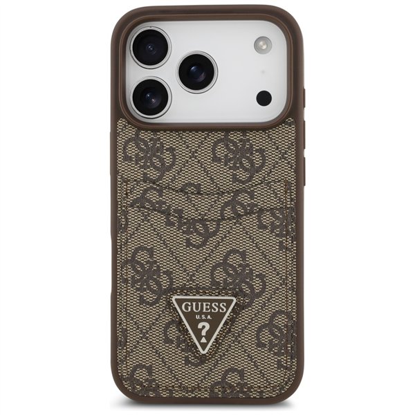 Guess 4G Double Card Triangle case for iPhone 17 Pro brown