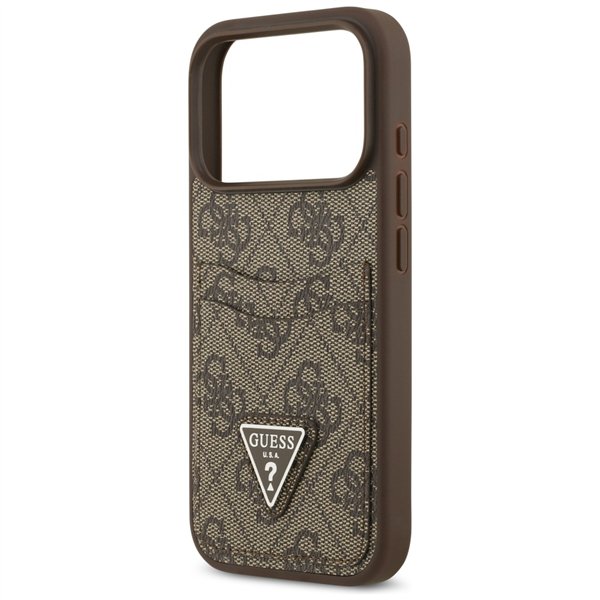 Guess 4G Double Card Triangle case for iPhone 17 Pro brown