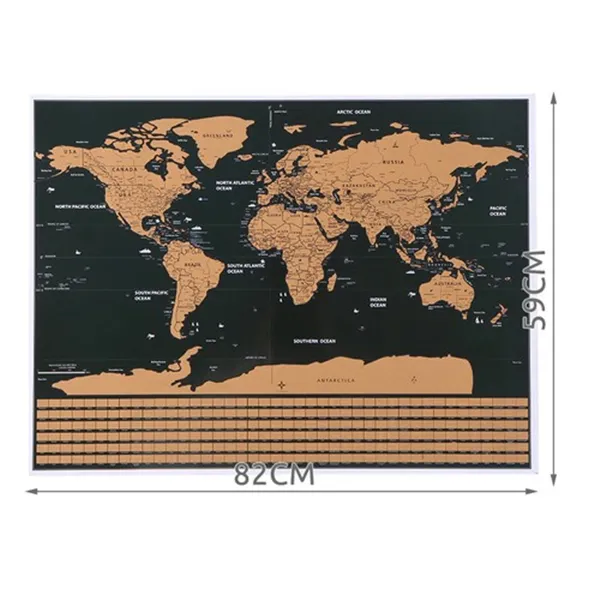 World map - scratch card with flags + accessories 23442