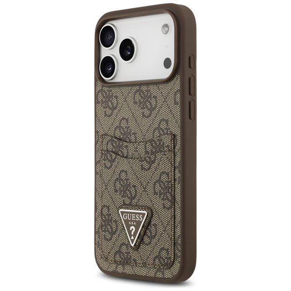 Guess 4G Double Card Triangle case for iPhone 17 Pro Max brown