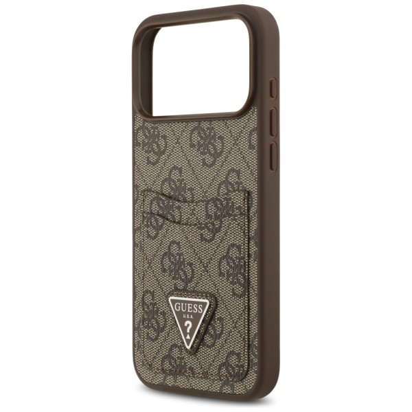 Guess 4G Double Card Triangle case for iPhone 17 Pro Max brown
