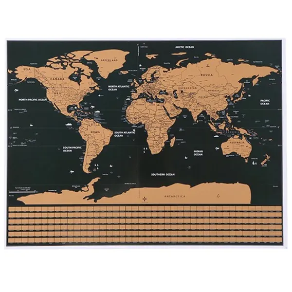 World map - scratch card with flags + accessories 23442