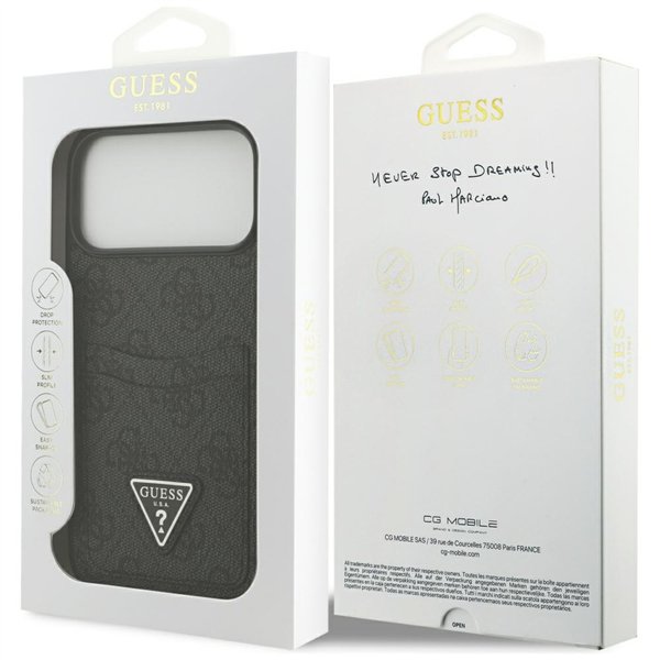 Guess 4G Double Card Triangle case for iPhone 17 Pro Max black