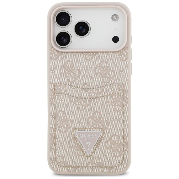 Guess 4G Double Card Triangle case for iPhone 17 Pro Max pink