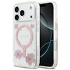 Guess Resin Flowers Glitter MagSafe case for iPhone 17 Pro pink