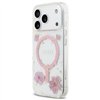Guess Resin Flowers Glitter MagSafe case for iPhone 17 Pro pink