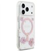 Guess Resin Flowers Glitter MagSafe case for iPhone 17 Pro pink