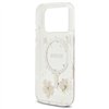 Guess Resin Flowers Glitter MagSafe case for iPhone 17 Pro pink