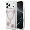 Guess Resin Flowers Glitter MagSafe case for iPhone 17 Pro Max pink