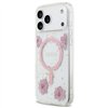 Guess Resin Flowers Glitter MagSafe case for iPhone 17 Pro Max pink